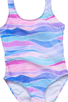 بدلة سباحة بنقشة ألوان مائية وبرباط خلفي للأطفال